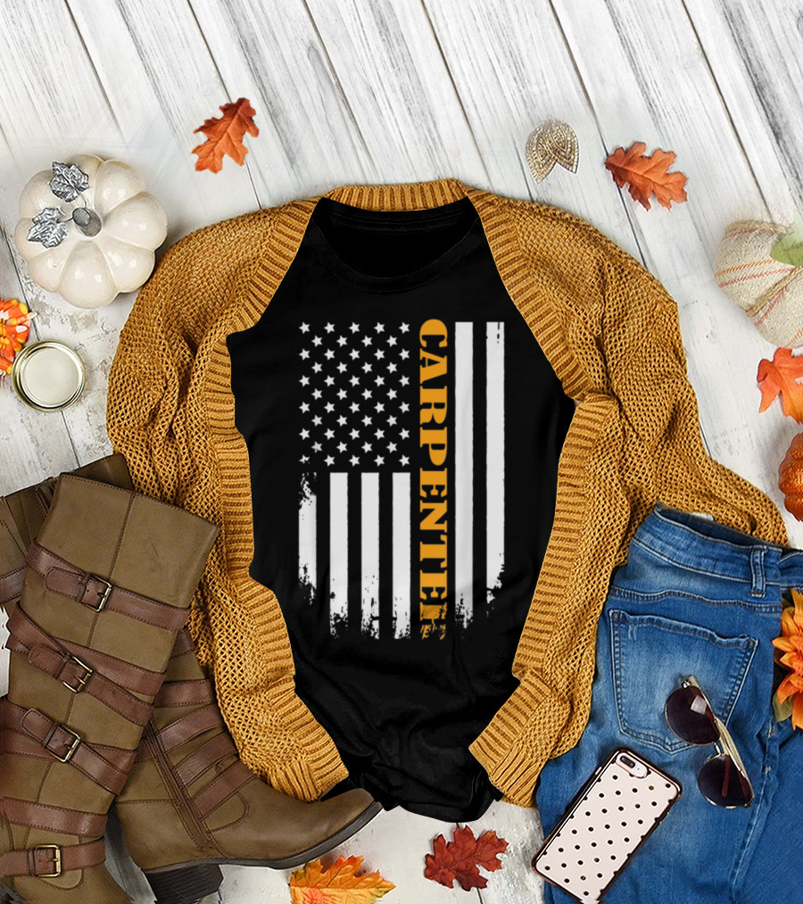 American Flag with Bold Carpenter T-Shirt