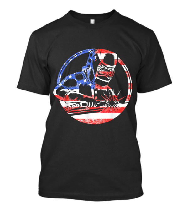 American Flag Welder Patriotic Fourth Of July T-Shirt