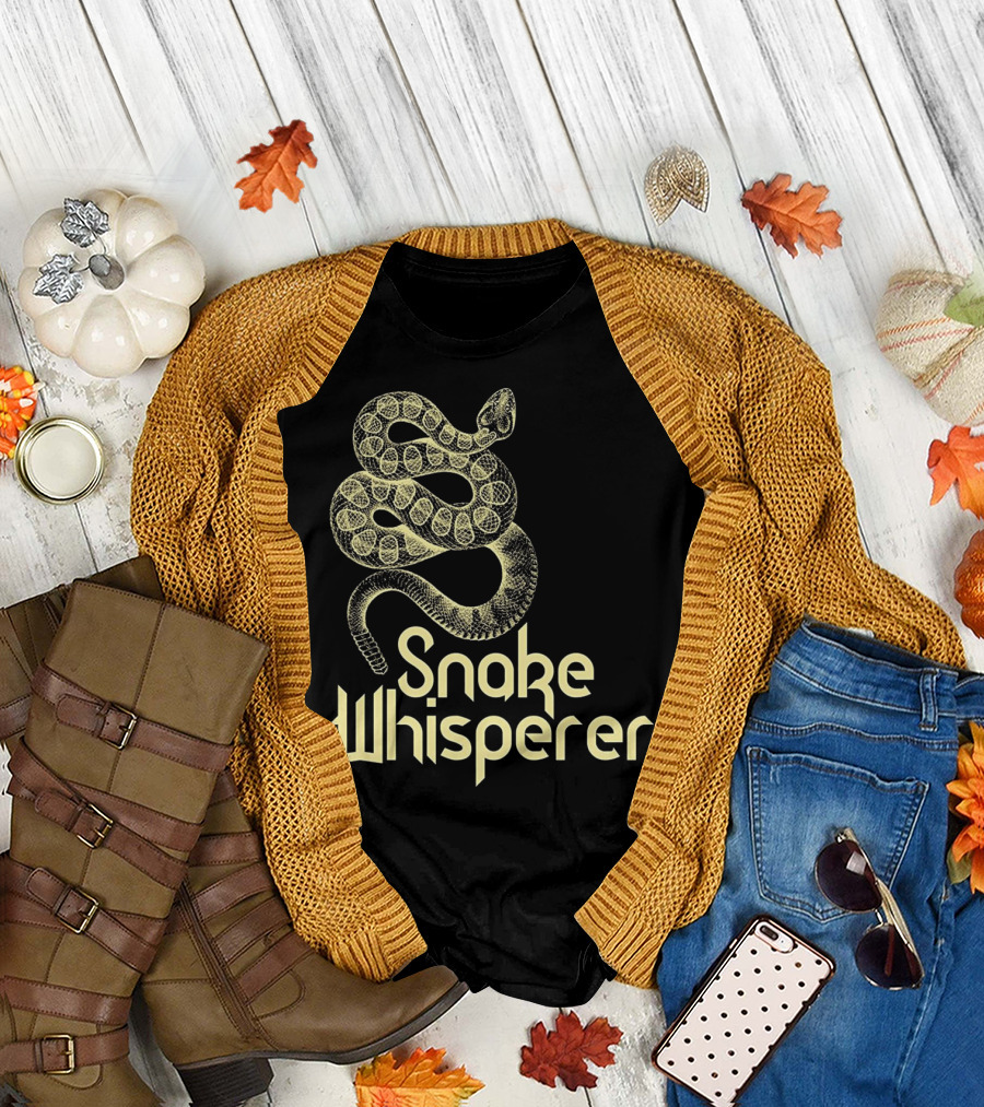 Vintage Snake Whisperer Graphic with Coiled Serpent T-Shirt