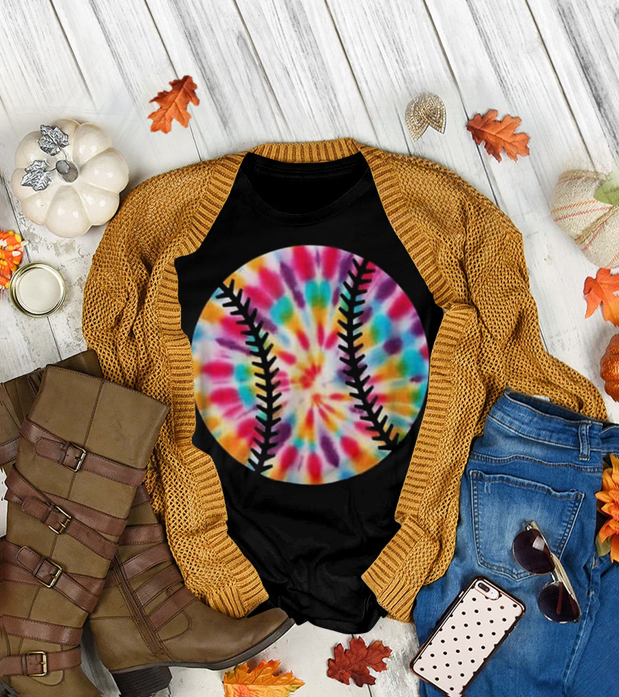 Tie Dye Baseball Tie-Dye Patterned Ball T-Shirt