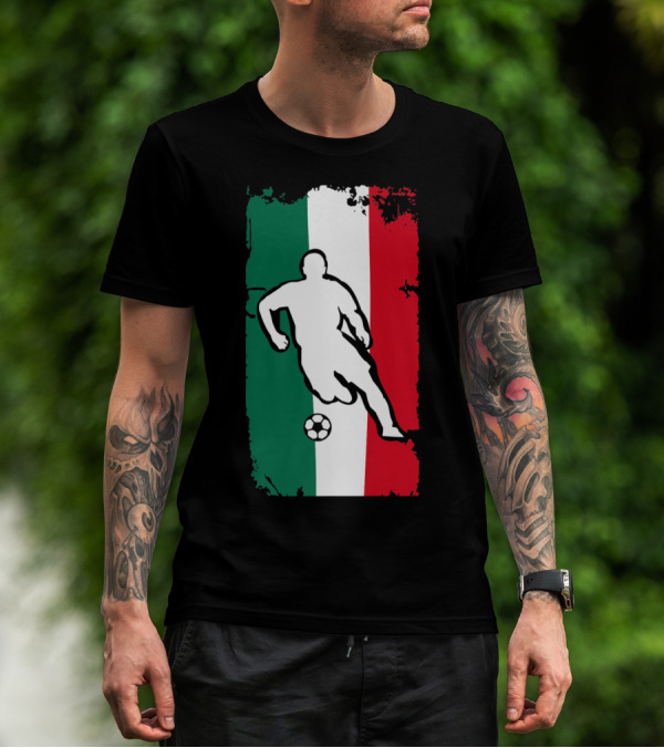Italy Soccer Jersey Italian Flag Stripes Football Player T-Shirt