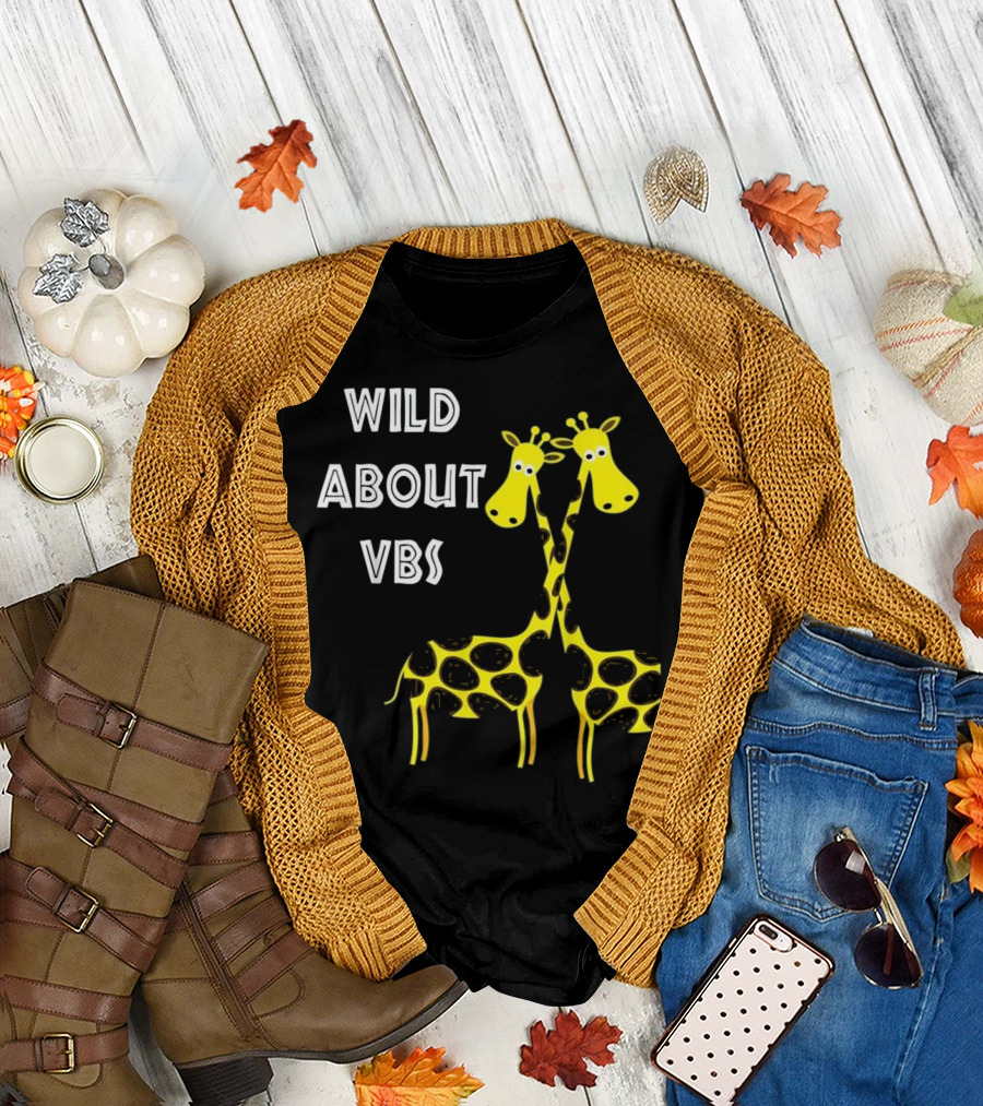 Wild About VBS Giraffe Fun with Two Yellow Cartoon Giraffes T-Shirt