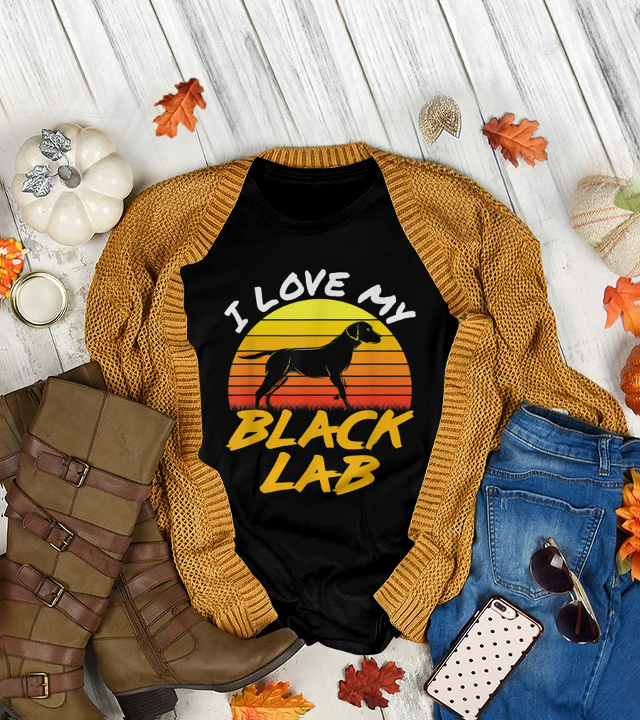I Love My Black Lab Labrador Retriever Sunset T-Shirt