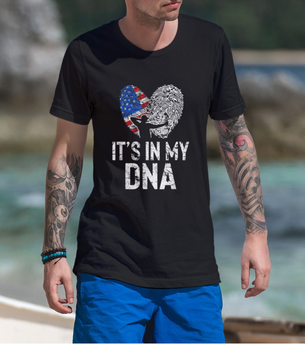 American Flag Archery Silhouette It's In My DNA T-Shirt