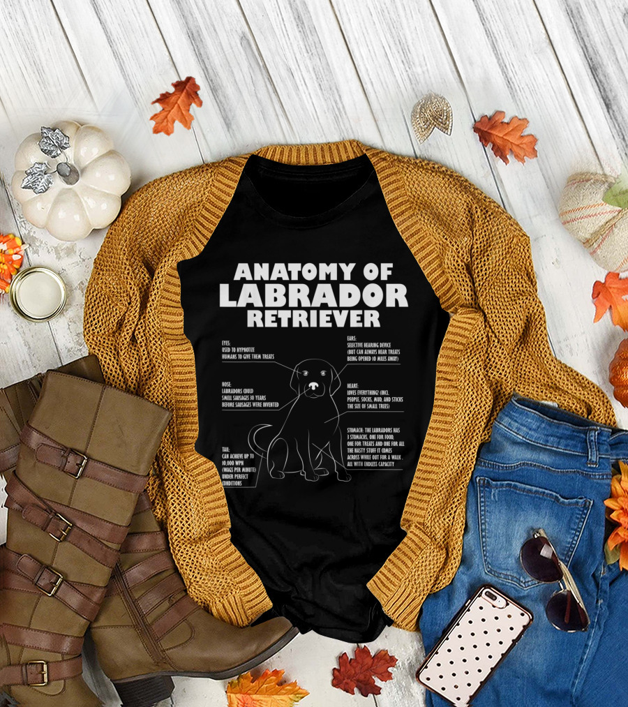 Anatomy of Labrador Retriever Funny Labrador Characteristics and Traits T-Shirt