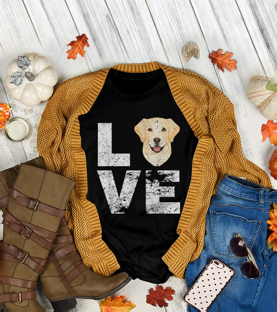 Love My Labrador Retriever Head Fun T-Shirt