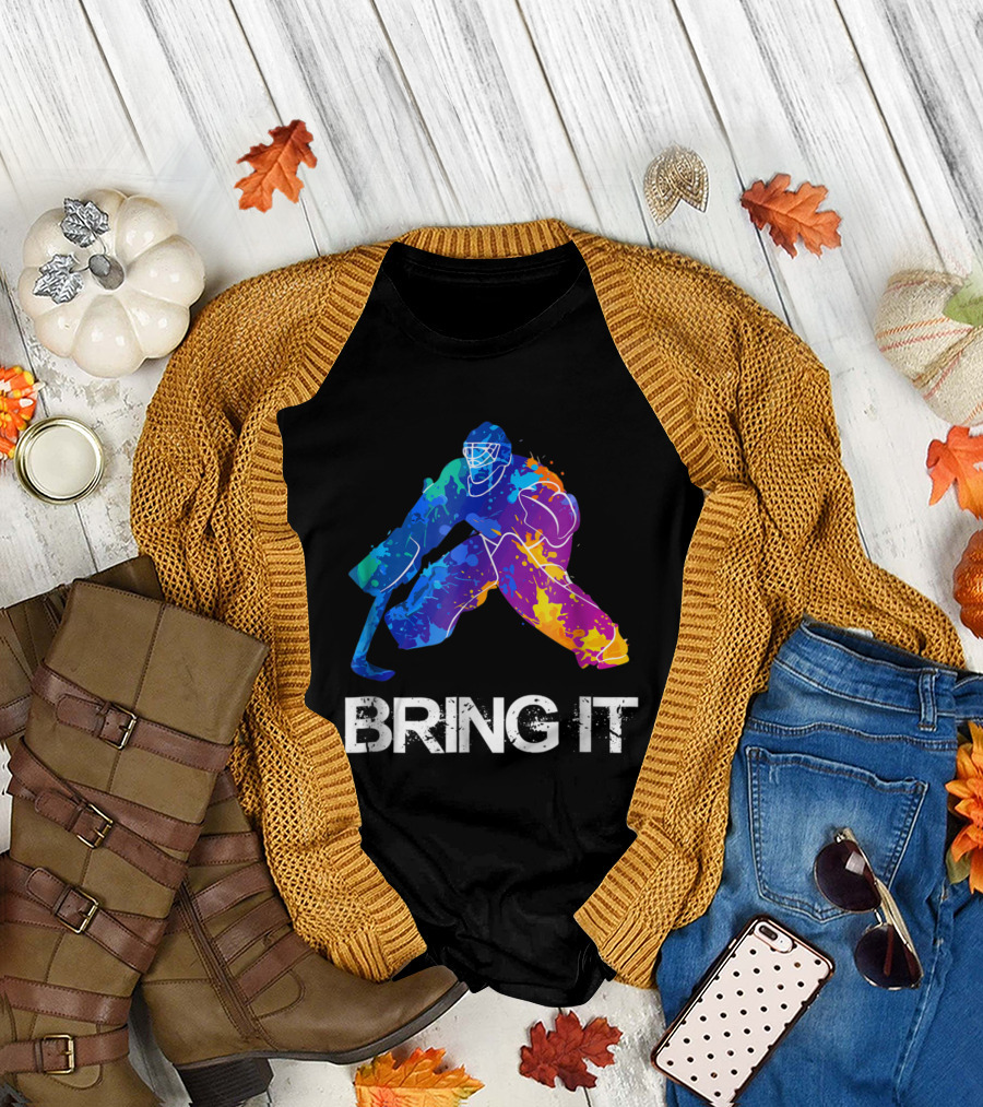 Bring It Colorful Ice Hockey Goalie T-Shirt