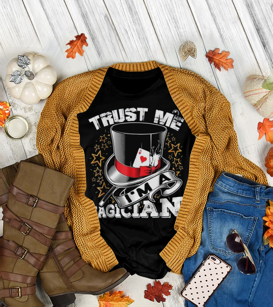Trust Me I'm A Magician Magic Hat Card Stars T-Shirt