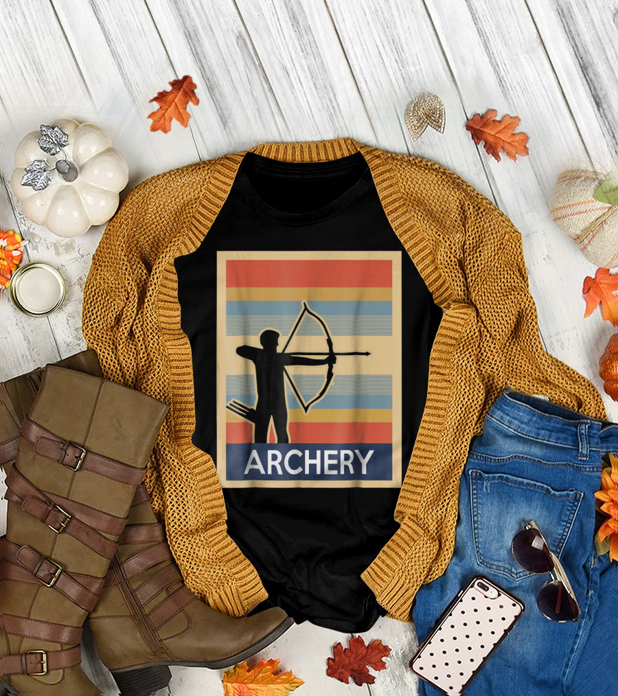 Archery Retro Silhouette in Vintage T-Shirt