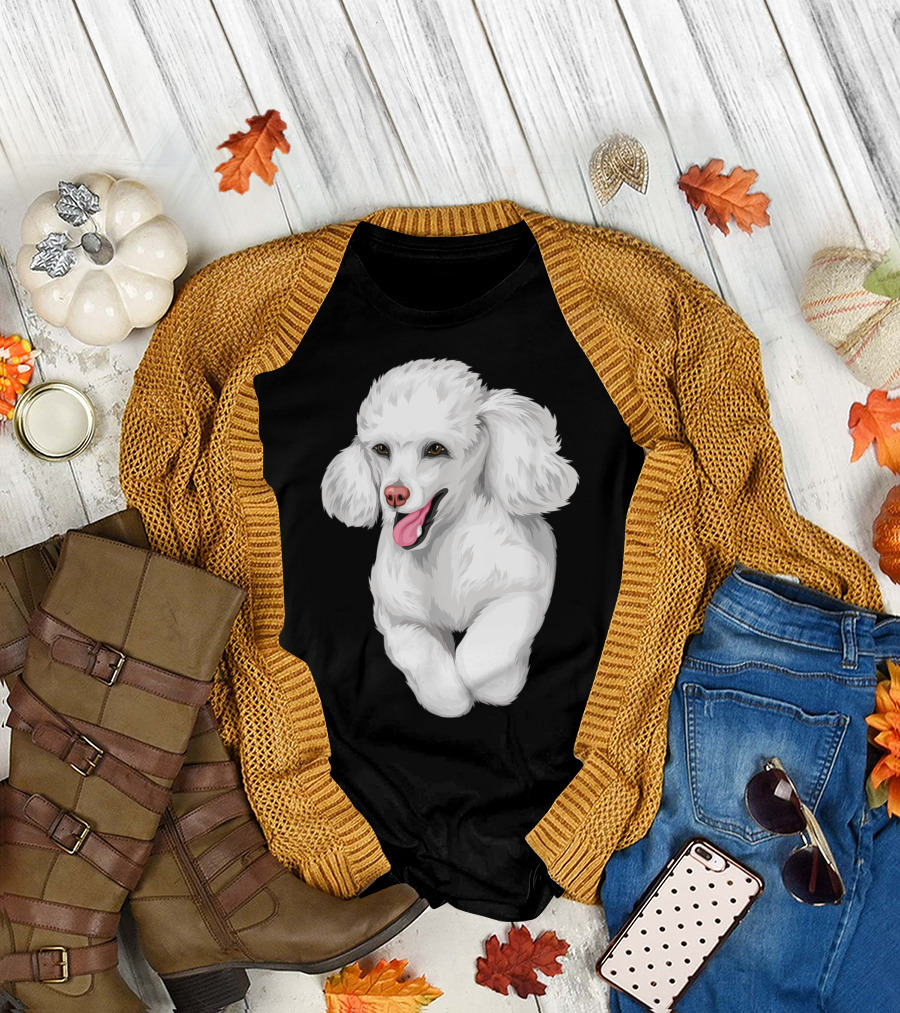 Cute Poodle Face Adorable Fluffy Poodle Expression T-Shirt