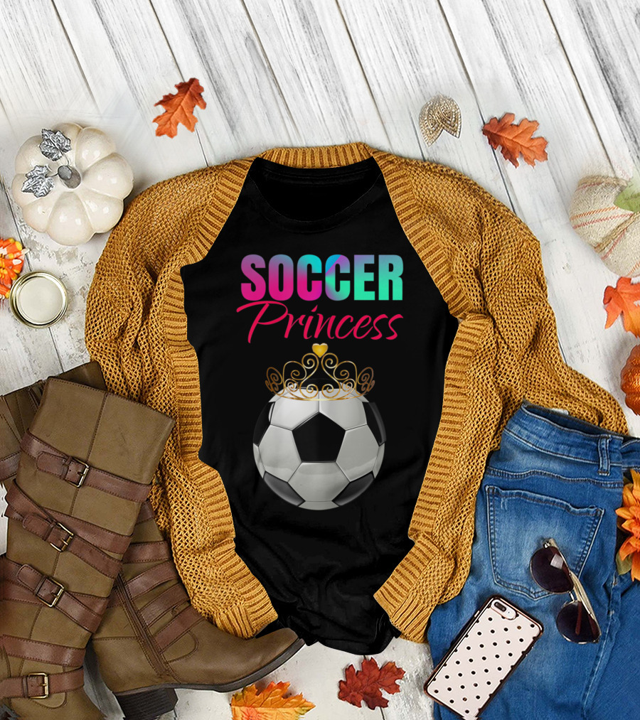 Soccer Princess Crowned Ball T-Shirt