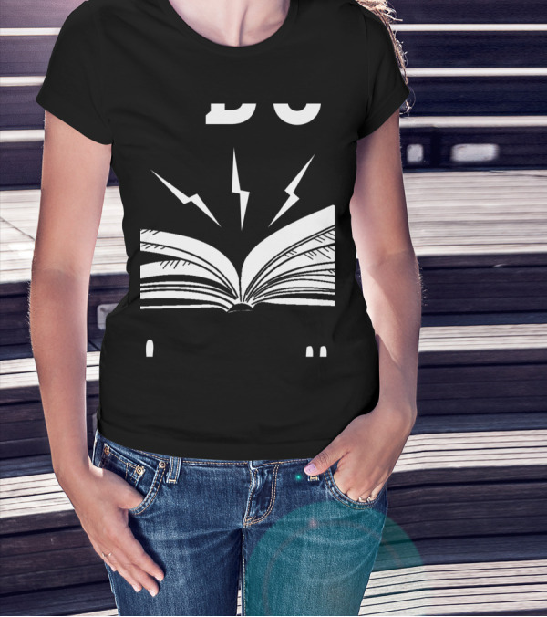 Ask Me About My Book Lover Lightning Power With Open Pages T-Shirt