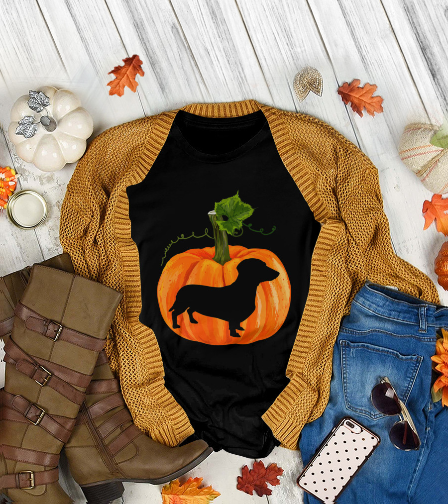 Happy Halloween Dachshund Pumpkin T-Shirt