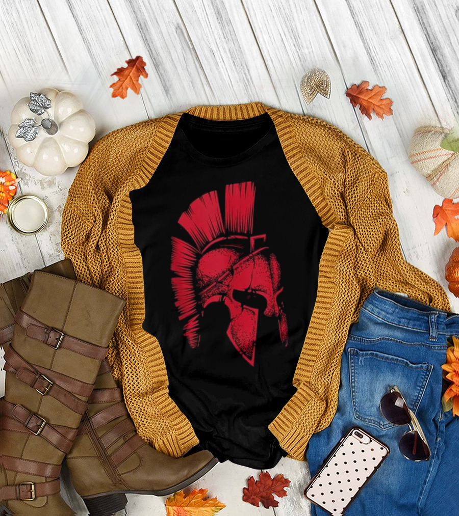 Spartan Greek Helmet Cute Troy Fight T-Shirt