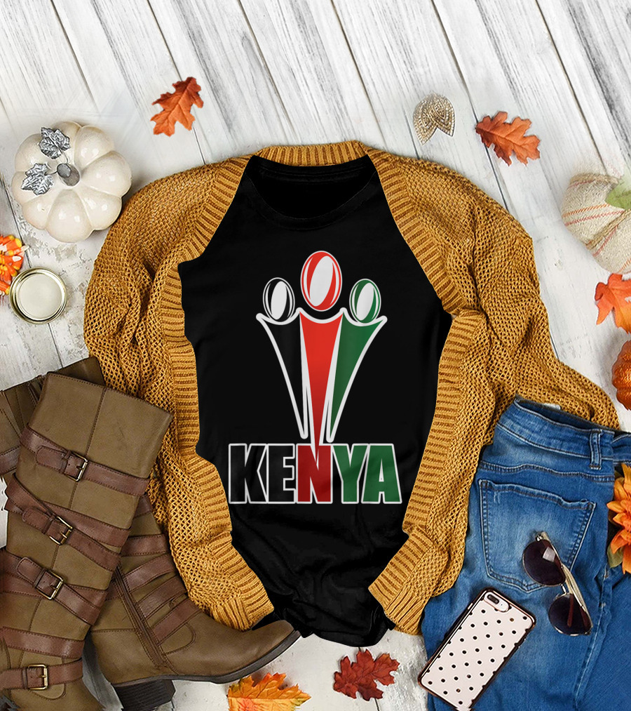 Kenya Rugby Tricolor Emblem T-Shirt