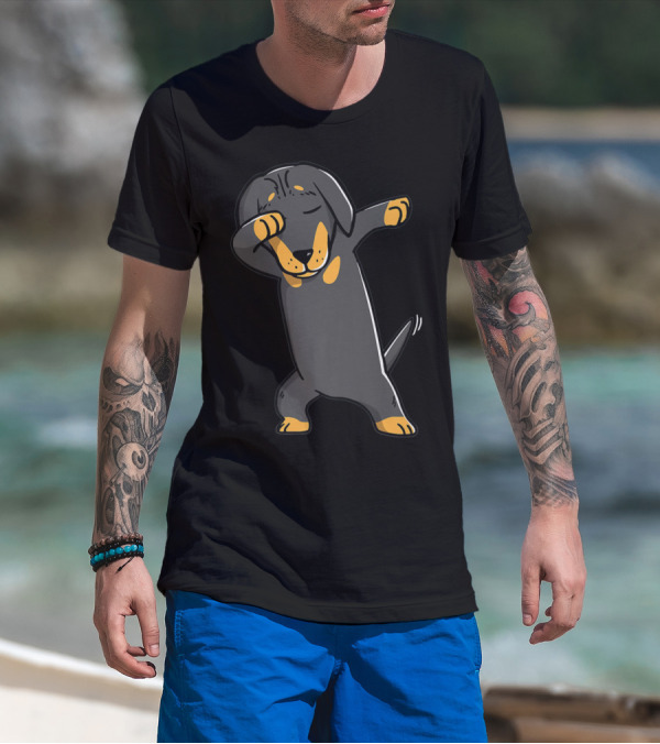 Dachshund Kids Funny Dachshund Dabbing Dog T-Shirt