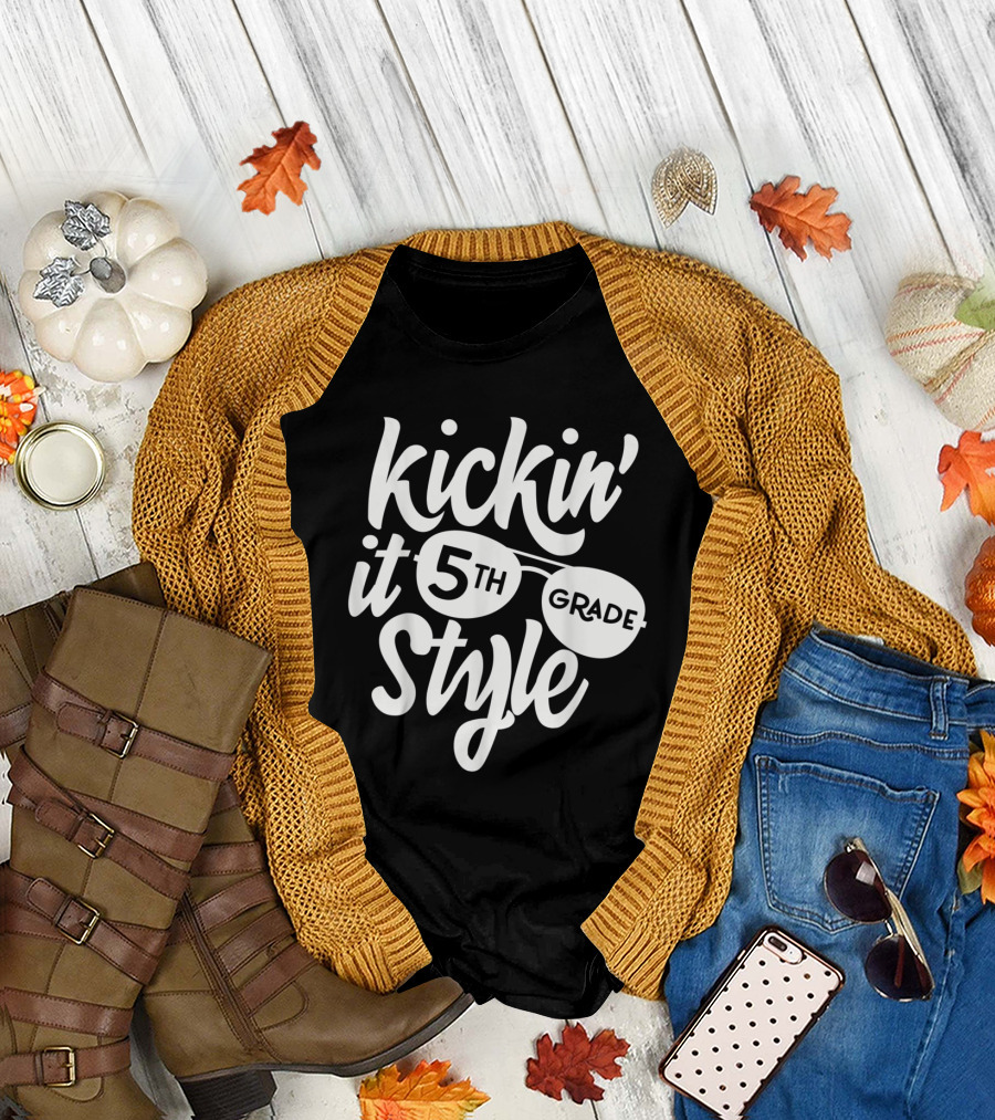 Kickin it 5th Grade Style with Sunglasses T-Shirt