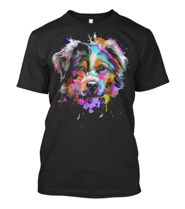 Splash Art Colorful Australian Shepherd T-Shirt
