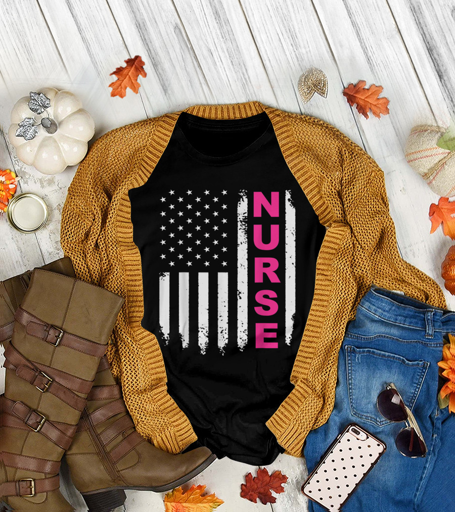 Awesome Nurse American Flag Nurse T-Shirt