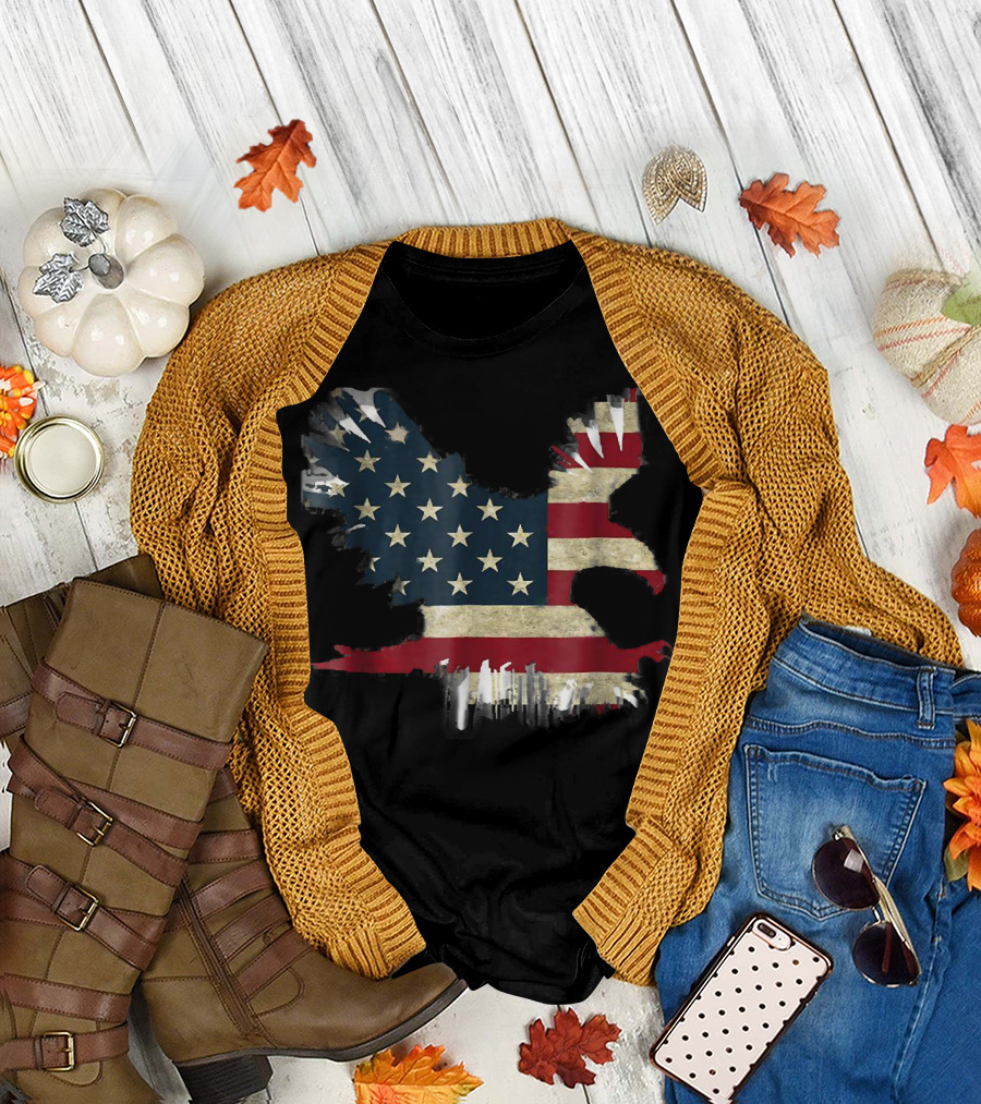 United States of America USA Flag Eagle Flying T-Shirt