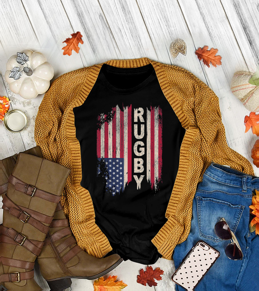 Rugby American Flag USA T-Shirt