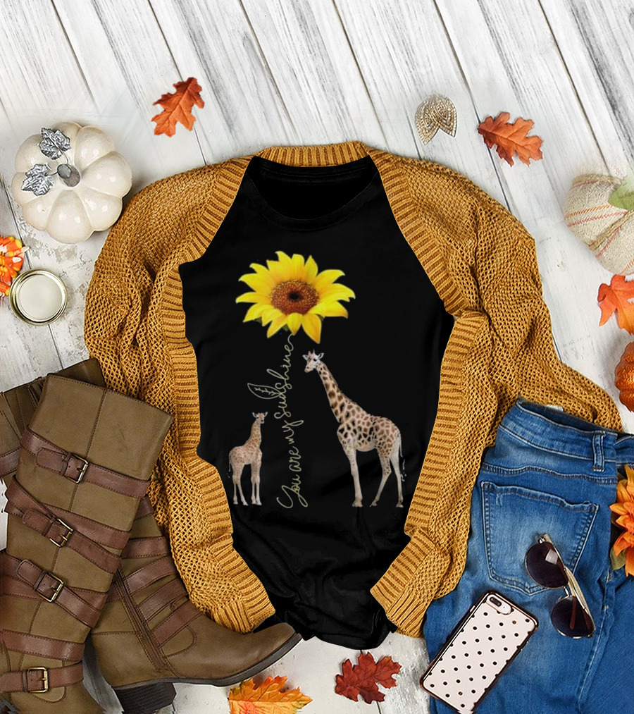 Sunflower You Are My Sunshine Giraffes T-Shirt