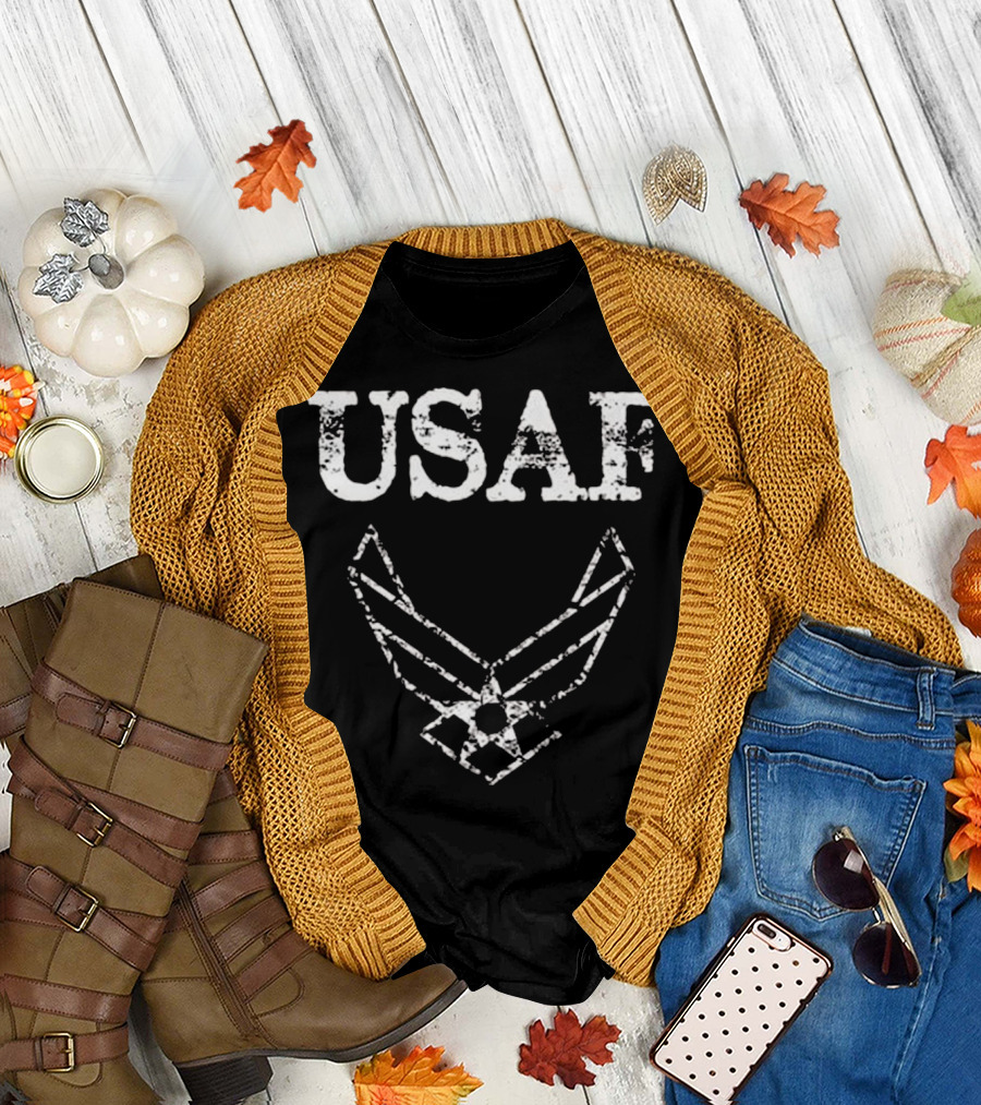 USAF US Air Force Distressed Insignia Emblem T-Shirt