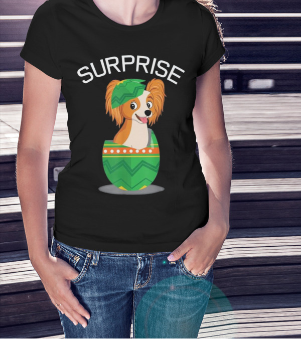 Surprise Papillion Dog Easter Eggs Ts T-Shirt