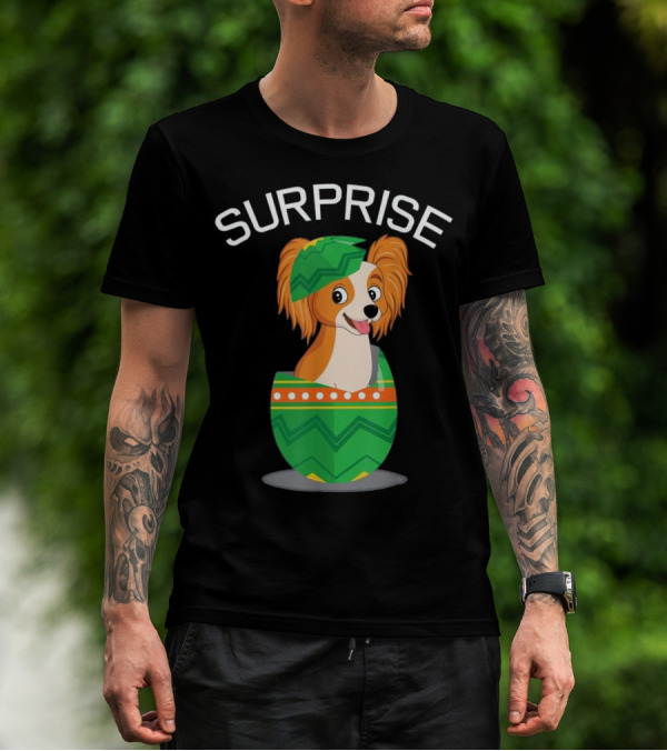 Surprise Papillion Dog Easter Eggs Ts T-Shirt