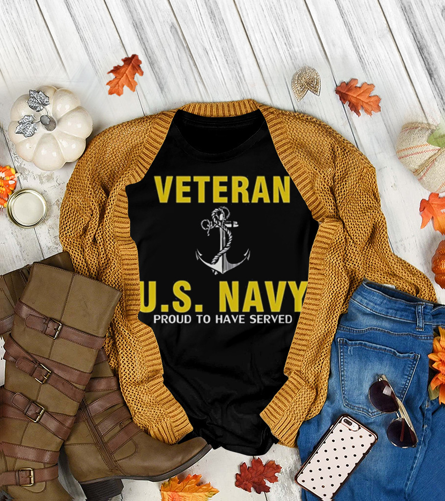 Veteran U.S. Navy Proud To Have Served Anchor Emblem T-Shirt
