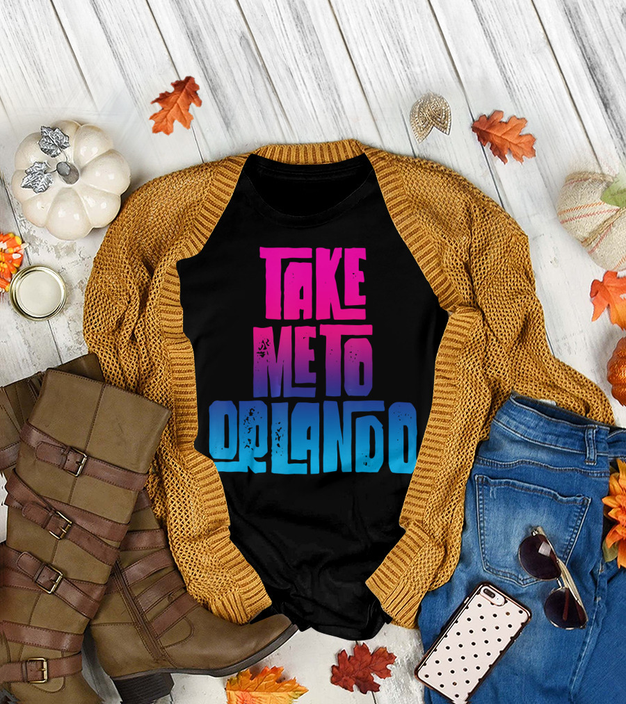 Take Me To Orlando Group Trip Match Gradient Text T-Shirt