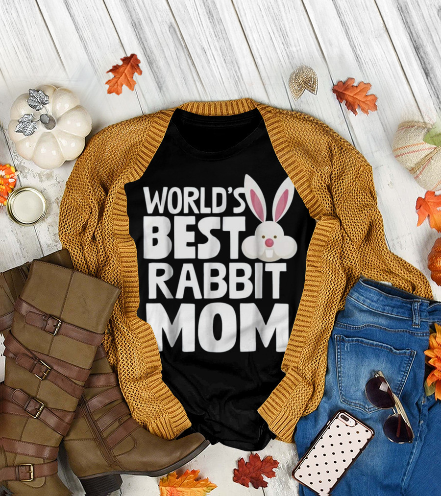 World's Best Rabbit Mom Funny Rabbit Bunny Ears T-Shirt