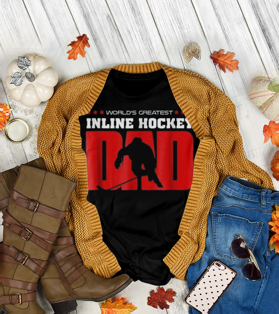World's Greatest Inline Hockey Dad T-Shirt
