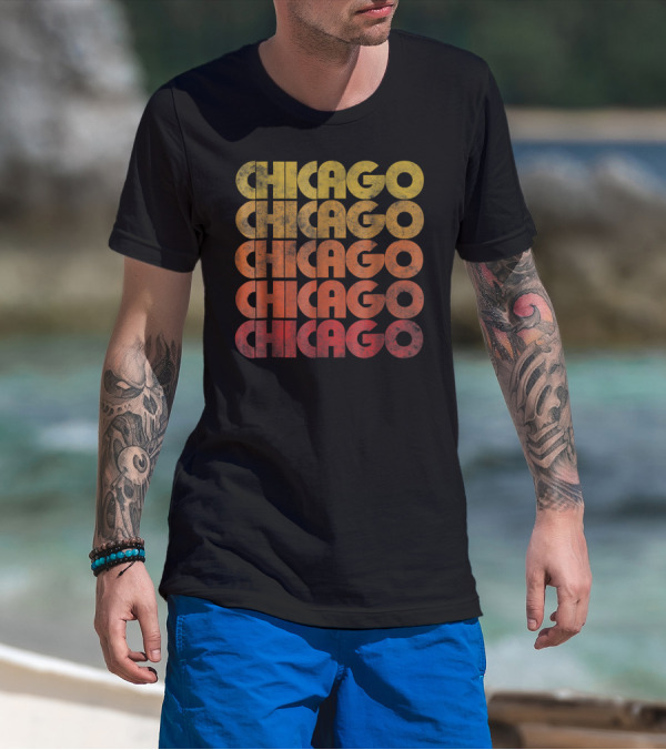 Vintage Chicago Retro Chi-town Chicago Text T-Shirt