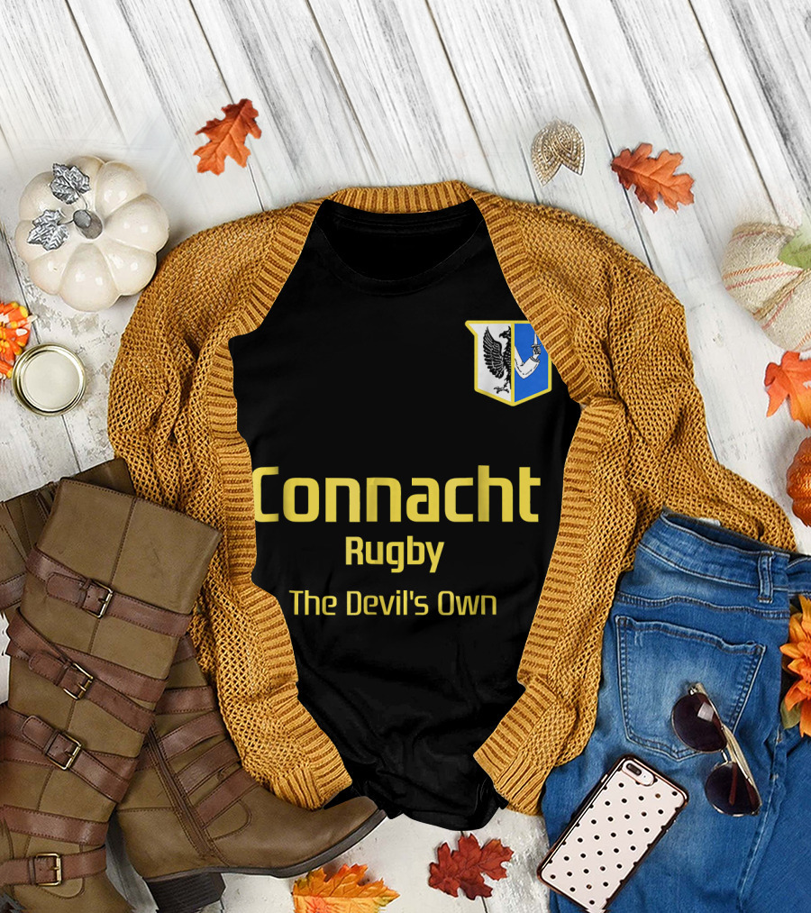 Connacht Rugby The Devil's Own Vintage 70s Retro Crest T-Shirt
