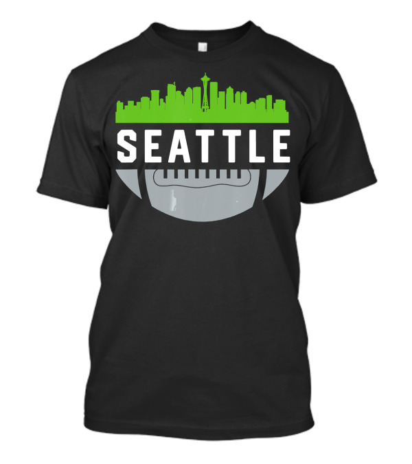 Seattle Skyline Vintage Downtown Washington Football T-Shirt