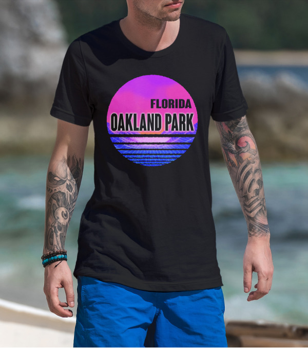 Florida Oakland Park Vaporwave Vintage T-Shirt