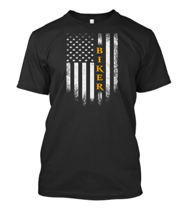 Vintage USA American Flag Biker Dirt Bike T-Shirt