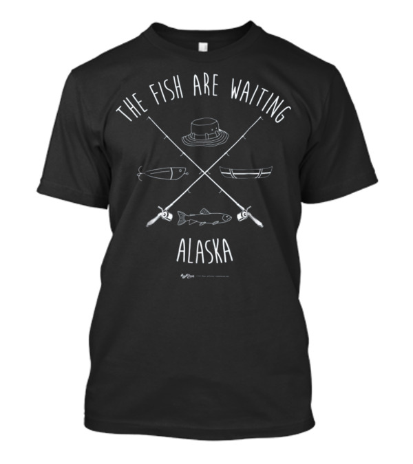The Fish Are Waiting Alaska Fishing Adventure Icons T-Shirt