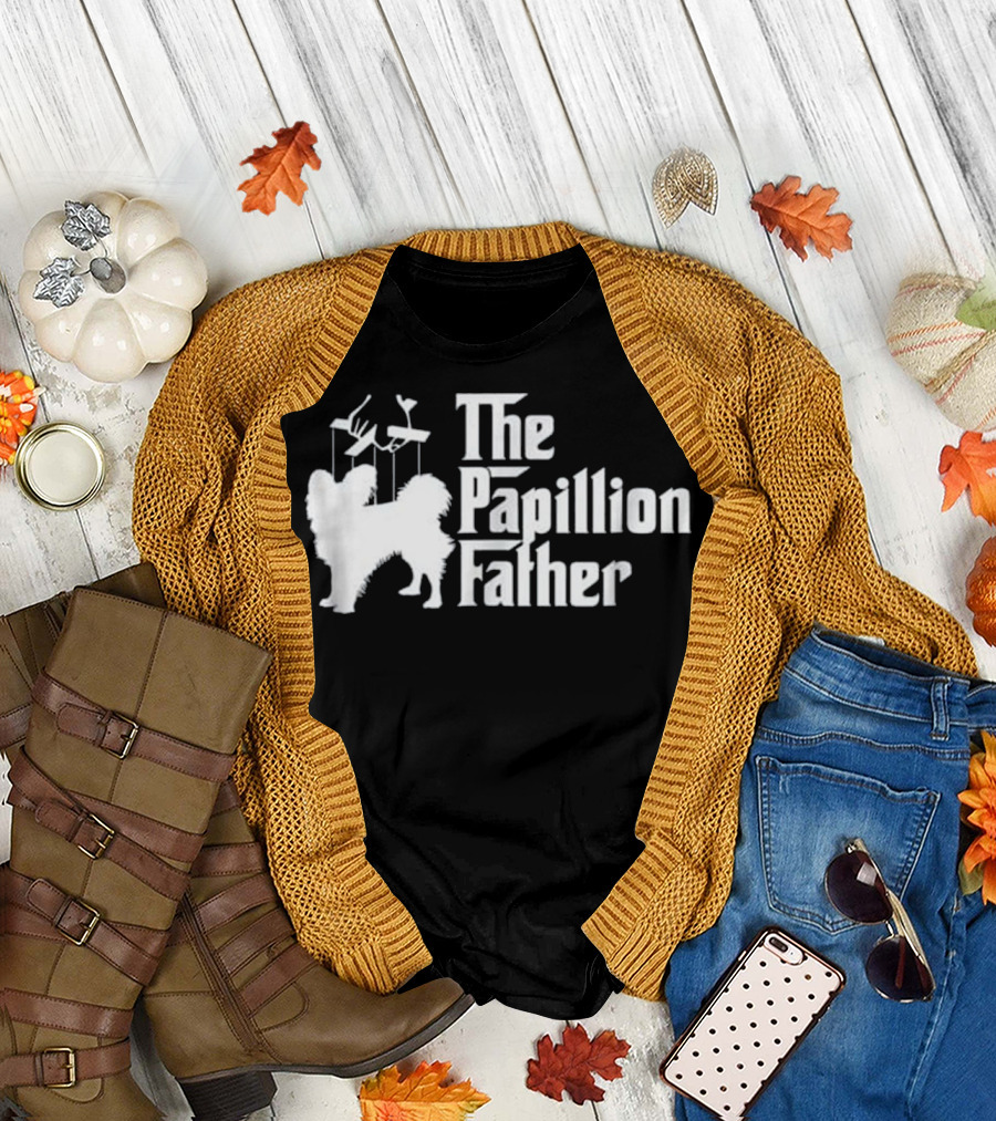 The Papillion Father Funny Dog Dad T-Shirt Iconic Reference T-Shirt