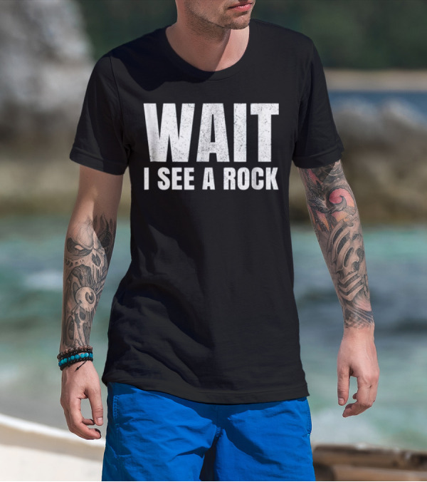 WAIT I SEE A ROCK Geology Funny Mineral C T-Shirt
