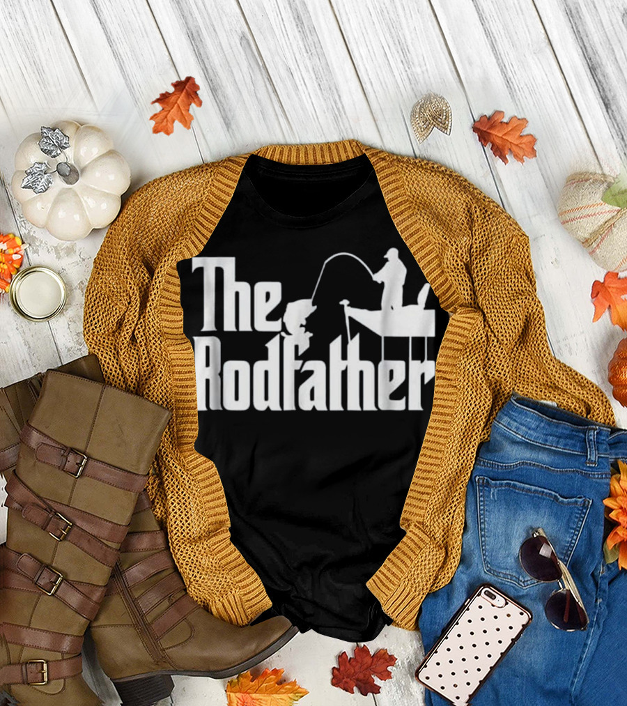 The Rodfather Funny Fishing Hook Boat T-Shirt