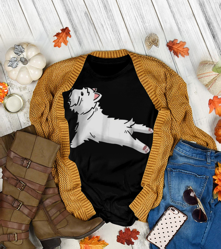 Westie in Relaxed Yoga Pose Cute and Humorous Dog T-Shirt