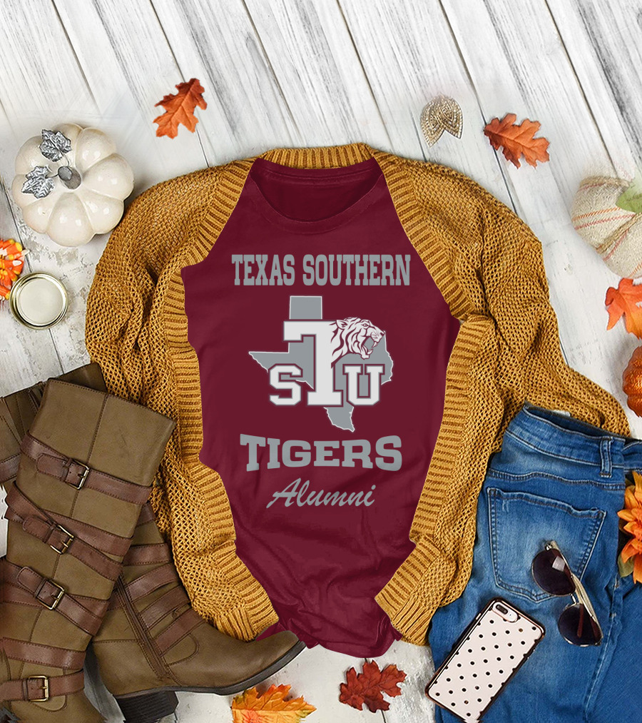 Texas Southern Tigers TSU Alumni Texas Outline T-Shirt