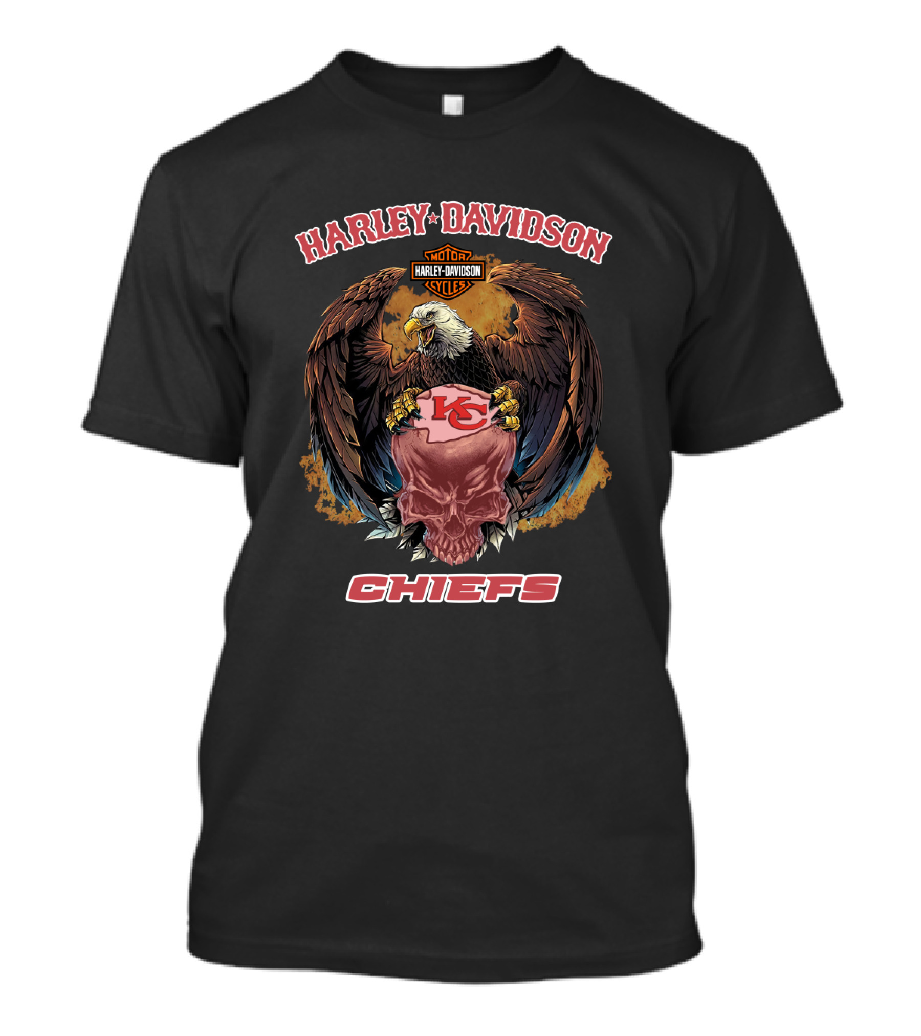 Harley Davidson Motor Cycles Chiefs Kc Eagle T-Shirt