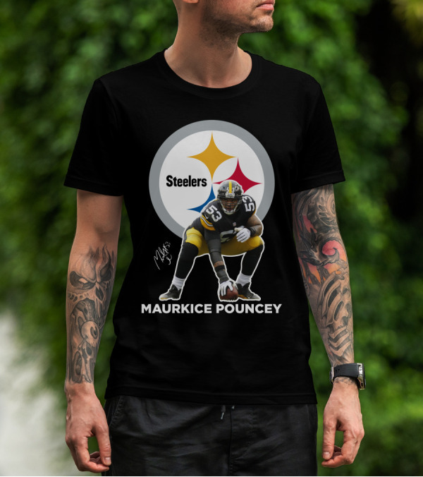 Steelers Maurkice Pouncey Number 53 Football Player Signature Steelers T-Shirt