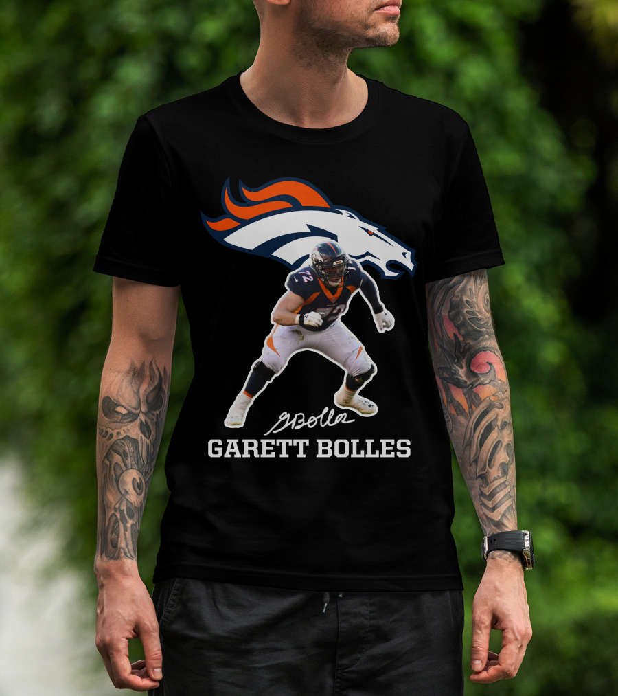 Denver Broncos Garett Bolles Signature Football Player T-Shirt