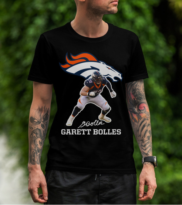 Denver Broncos Garett Bolles Signature Football Player T-Shirt