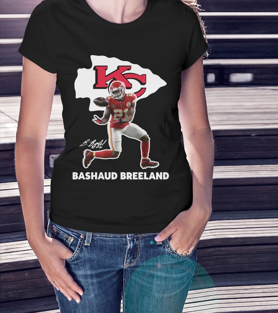 Bashaud Breland Kansas City Chiefs Super Bowl Liv 21 Kc Logo Signature T-Shirt