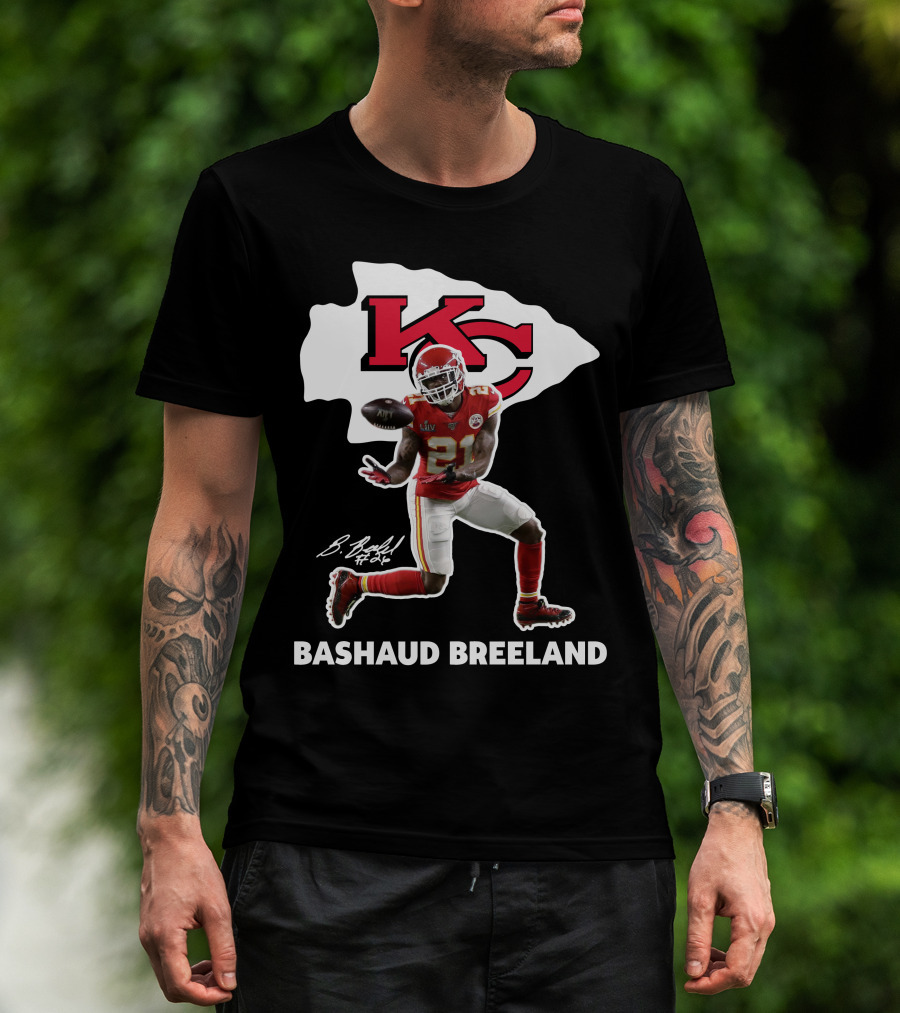 Bashaud Breland Kansas City Chiefs Super Bowl Liv 21 Kc Logo Signature T-Shirt